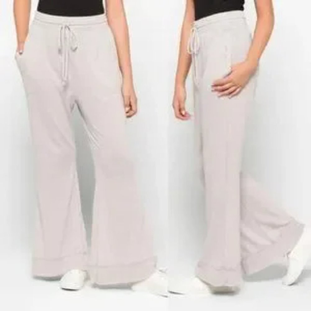 Free People Pale Blush Wide-Leg Drawstring Lounge Pants